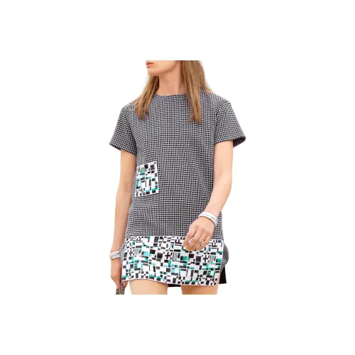 CHANEL 25C Короткий рукав Платье Женское Черное