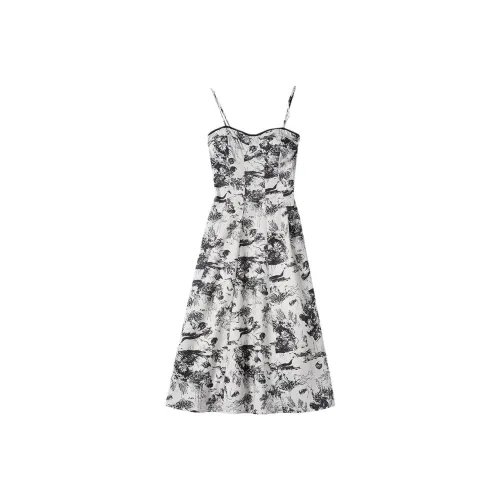 Emodues Платье-юбка Женское Картина тушью Черный