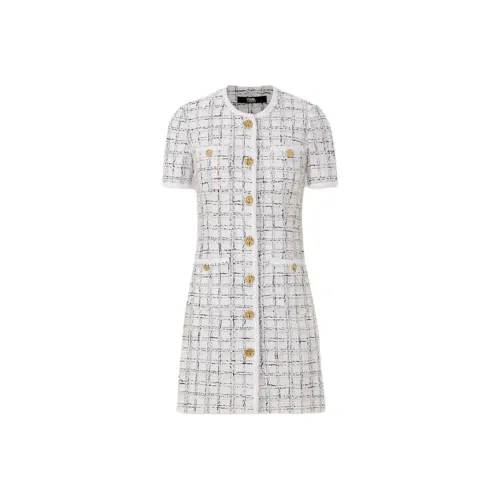 KARL LAGERFELD Короткий рукав Платье Женское Черно-белое