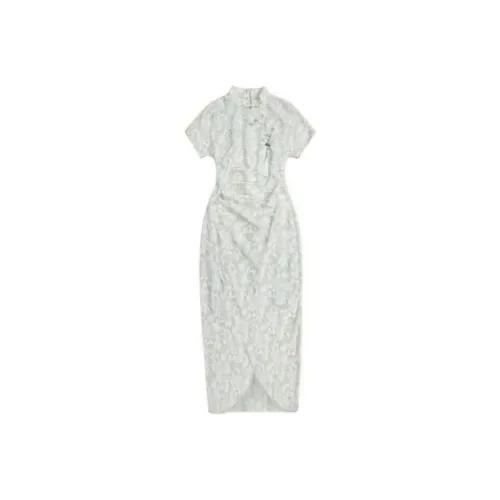 Sheep Design Короткий рукав платье женское цвет ростока зеленый