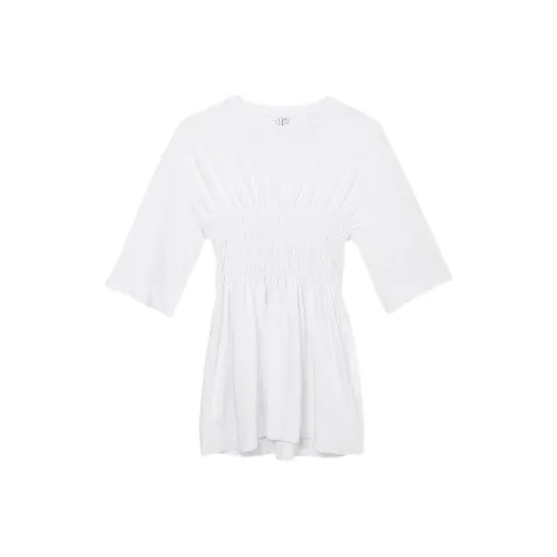 Roselingling Короткий рукав Платье Женское Белое