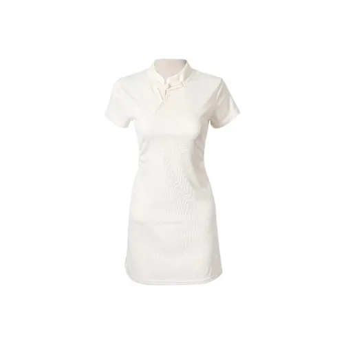 PAIN OR PLEASURE Короткий рукав Платье Женское Бежевый Абрикос