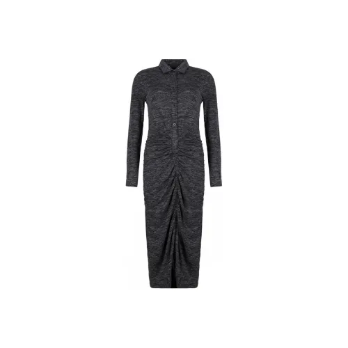 ISABEL MARANT ETOILE Длинное платье с длинными рукавами женское темно-серое