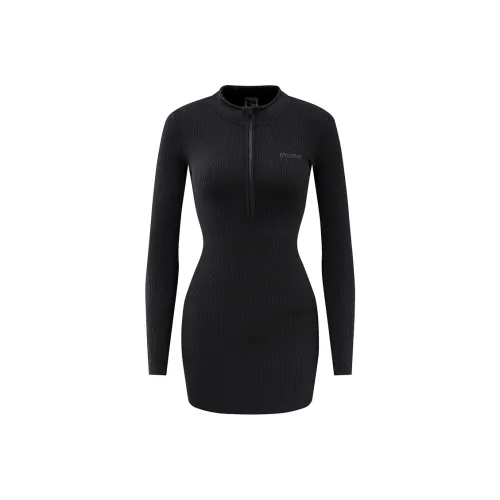 ORIASTAR Длинное платье с длинными рукавами женское черное