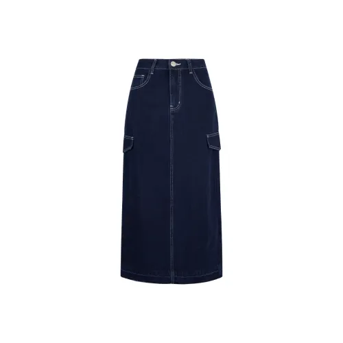 JESSYLINE Denim Длинная Юбка Женская Джинсовая Синий