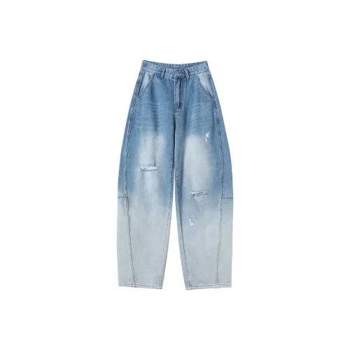 FAWENXIANGZI Джинсы Женские Градиент Синий