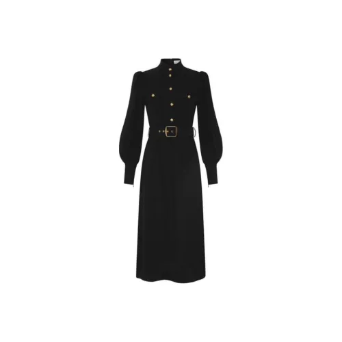 Zimmermann FW24 Длинное платье с длинными рукавами женское черное