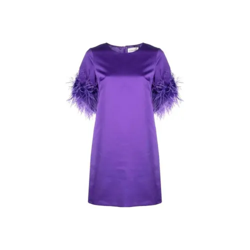 PAROSH Короткий рукав Платье Женское Фиолетовое