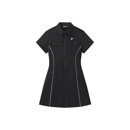 FILA FUSION QRFUSION LIFE Короткий рукав Платье Женское Глубокий черный BK