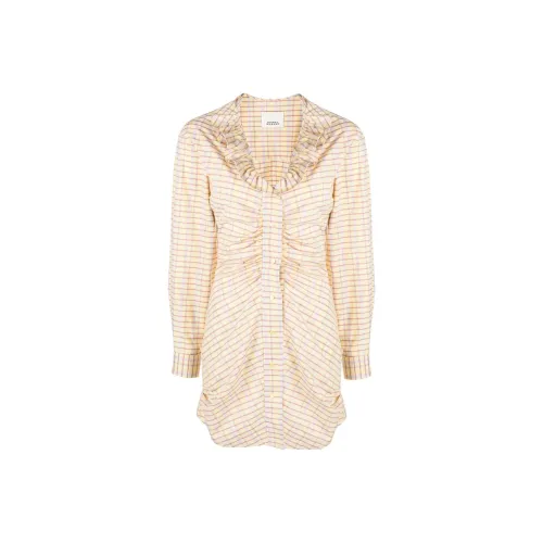 ISABEL MARANT Светло-желтое Женское Длинное Платье с Рукавами