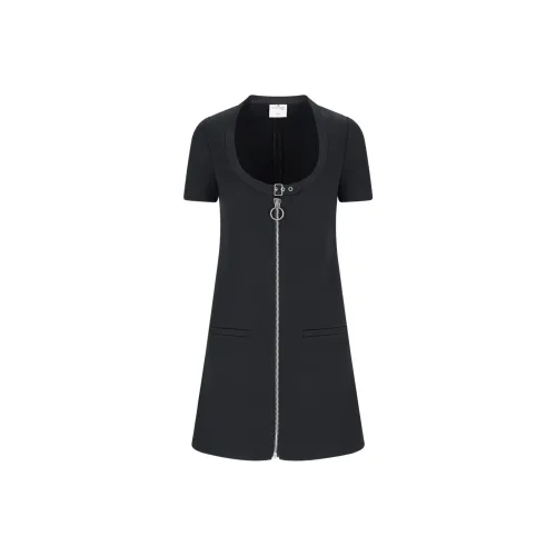 COURREGES Короткое платье с короткими рукавами женское синее