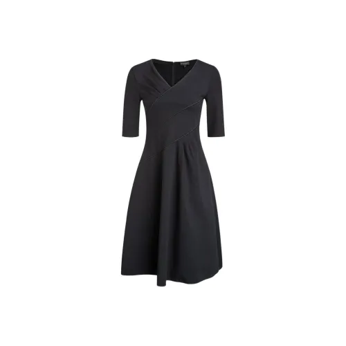 EMPORIO ARMANI Длинное платье с длинными рукавами женское черное