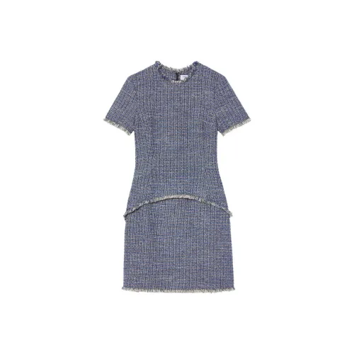 PROENZA SCHOULER Короткое платье с короткими рукавами женское синее