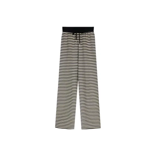 NEMOWU Повседневные брюки Женские Черно-белые полосы