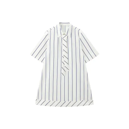 LEDIN Короткий рукав Платье Женское Ярко-белый