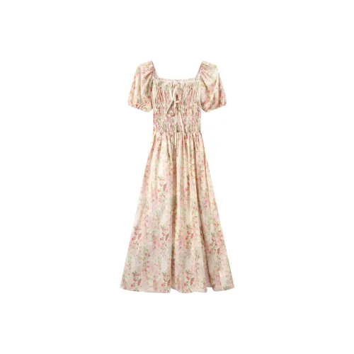 EIDOLON GRAIN Короткий рукав Платье Женское Светло-розовое