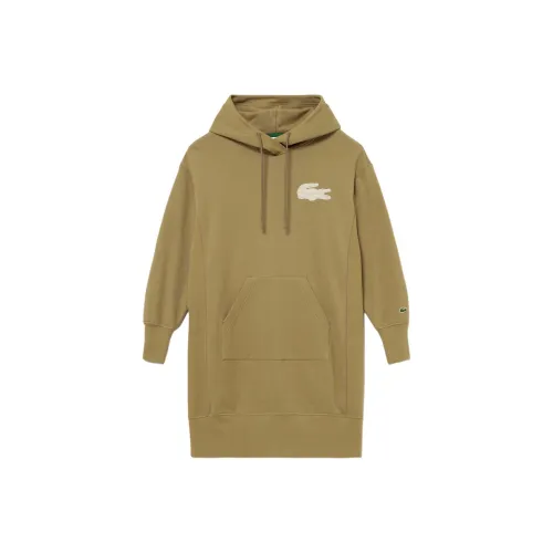 LACOSTE Длинное платье с длинными рукавами женское коричневое