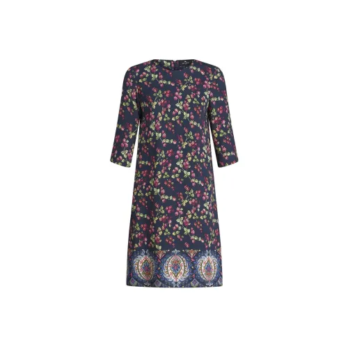 ETRO Многоцветные Женские Короткие Платья с Рукавами