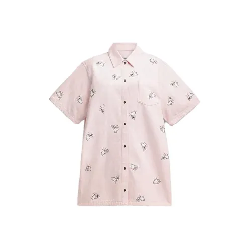 COACH Короткий рукав Платье Женское Розовое