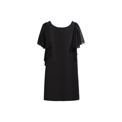 Silky Queen Короткий рукав Платье Женское Черное