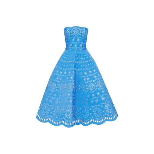 Oscar De La Renta SS24 Sleeveless Dress Women's Celestial Blue Оскар Де Ла Рента SS24 Без рукавов Платье Женское Небесно-Синий