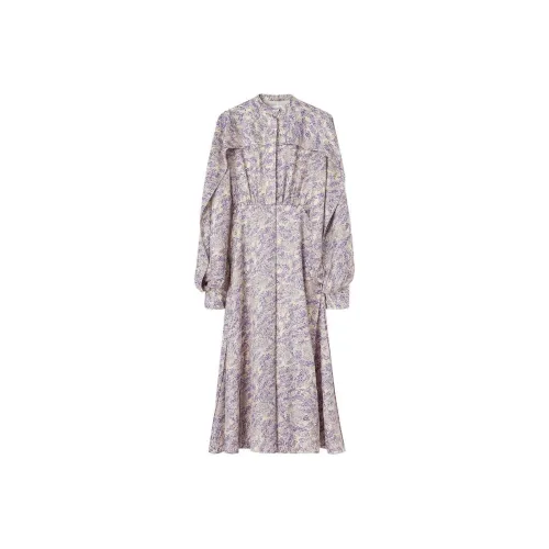 JIL SANDER Фиолетовый Женские Длинные Платья с Рукавами