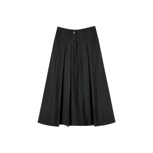 C+IMPRESS Повседневный Длинный Юбка Женские Обсидиан Черный