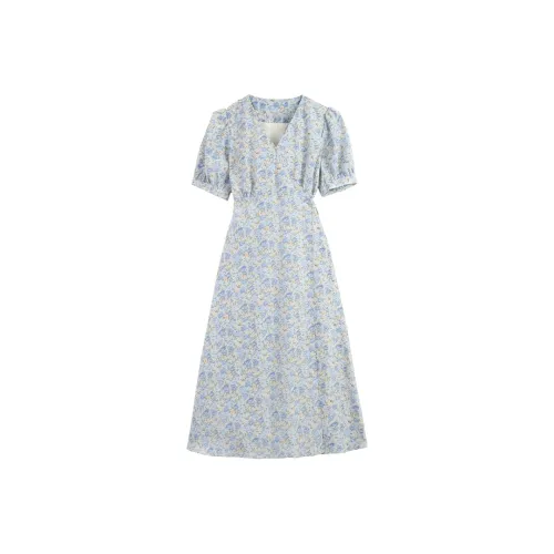 Local Gal Короткий рукав Платье Женское Синий