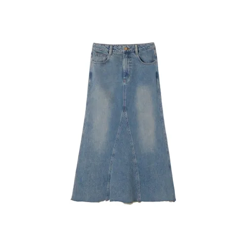 XIANGYING Деним Длинная Юбка Женская Синяя