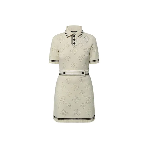 LOUIS VUITTON SS25 Короткий рукав Платье Женское Бежевый