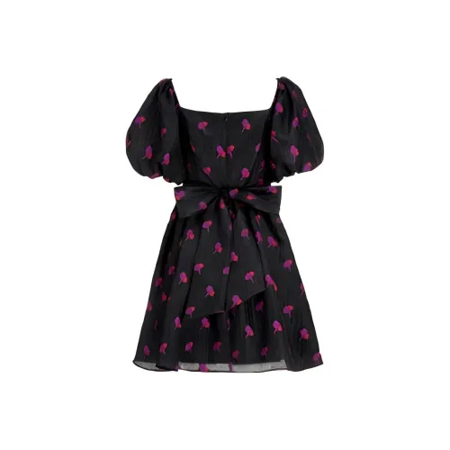 AIVEI Черное Женское Короткое Платье с Рукавами