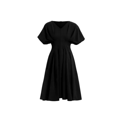 AUI Короткий рукав Платье Женское Черное