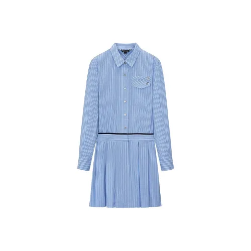 Teenie Weenie Длинное платье с длинными рукавами женское синее