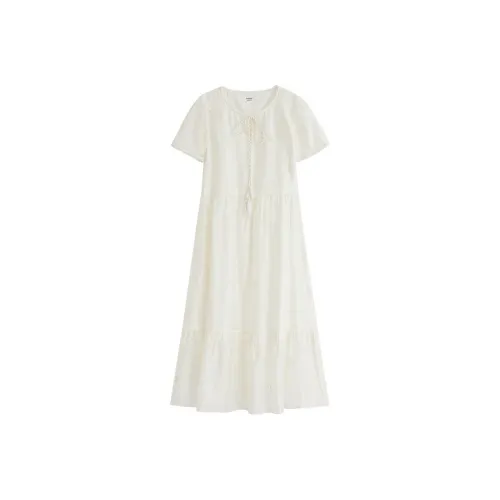 Inman Короткий рукав Платье Женское Fragrant Светлый абрикос