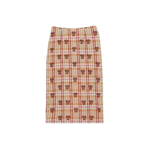 Burberry Повседневный Длинный Юбка Женские Цвет печенья