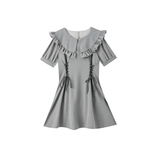 SKYA Короткий рукав Платье Женское Серое