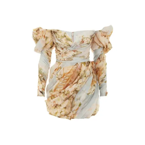 Zimmermann Слоновая кость Женские Длинные Платья с Рукавами