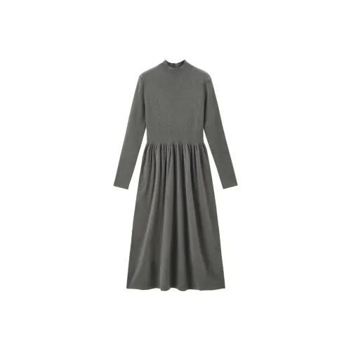 Giordano Женские Длинные Платья с Рукавами