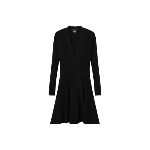 CLUB MONACO Длинное платье с длинными рукавами женское черное