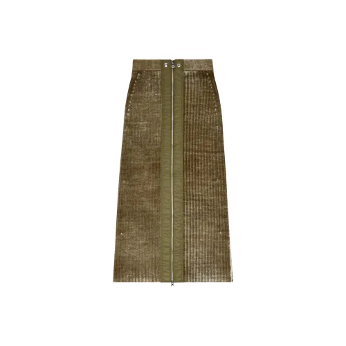 DIESEL FW24 KNIT Длинная Юбка Женская Армейский Зеленый