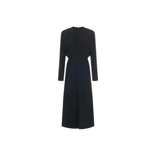 VICTORIA BECKHAM Длинное платье с длинными рукавами женское черное