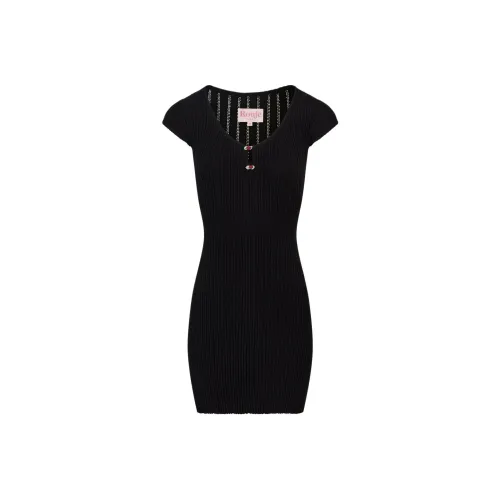 Rouje LAURENCIA Платье Короткое с Длинными Рукавами Женское Черное