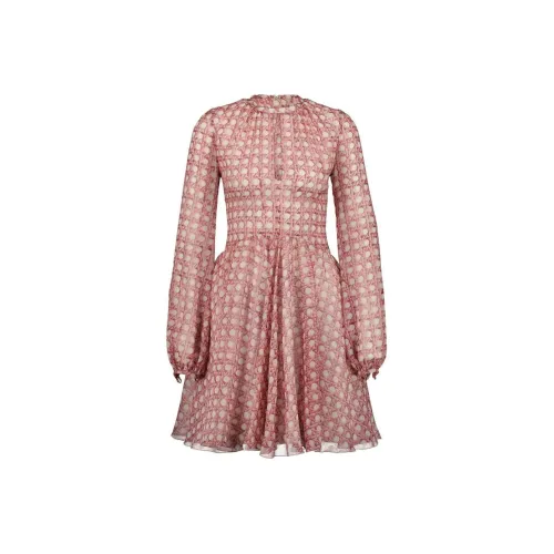 GIAMBATTISTA VALLI Длинное платье с длинным рукавом женское розовое