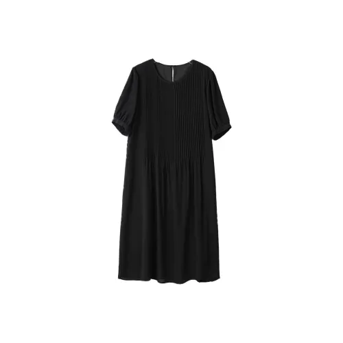 To The West Короткий рукав Платье Женское Черное