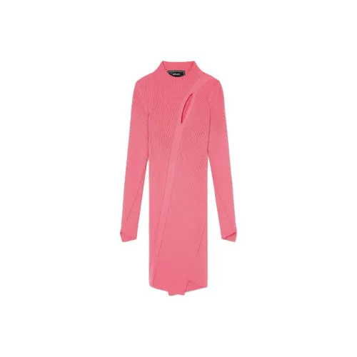 VERSACE Розовые Женские Длинные Платья с Длинным Рукавом