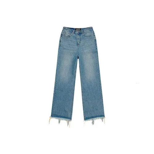 SMFK Джинсы Женские Ромб Синий Деним