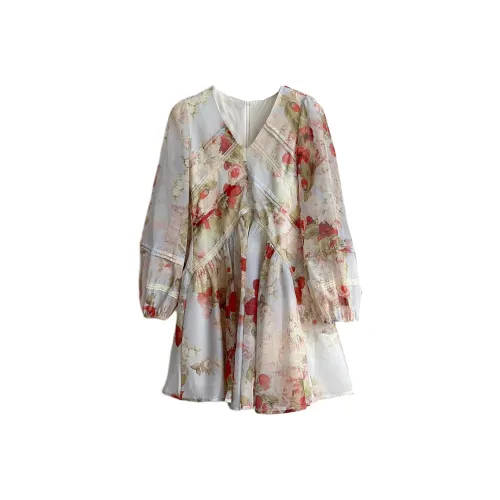 CPAURA Длинное платье с длинными рукавами женское красное