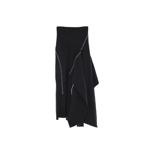 Yohji Yamamoto Черные Женские Повседневные Длинные Юбки