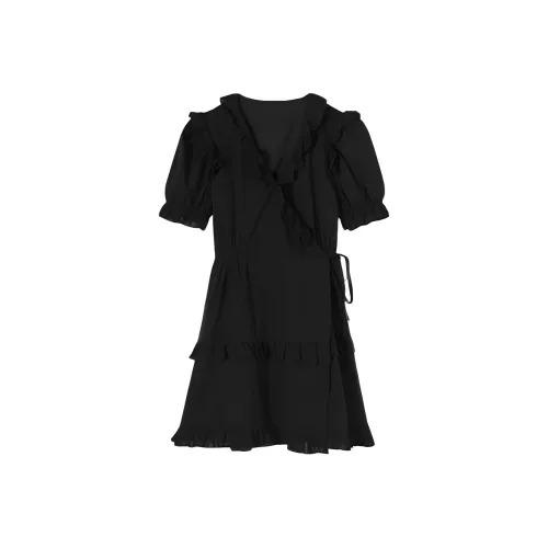 ARIADNAW STUDIO Короткий рукав Платье Женское Черное