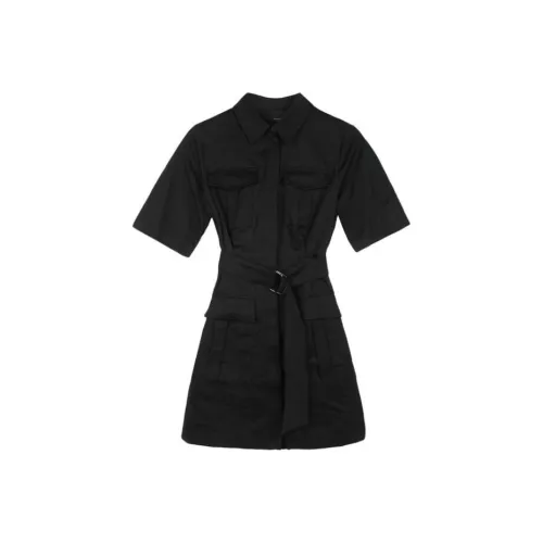PINKO Черное Женское Короткое Платье с Рукавами